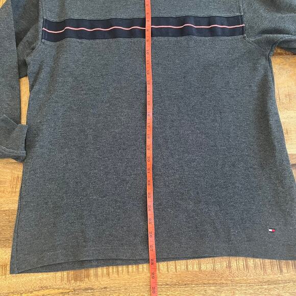 Vintage Tommy Hilfiger Y2K Sweater Mens L High V Neck Grunge Stripe Logo 90s - Picture 8 of 10